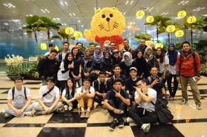 We took this photo at Changi Airport, Me with my friends from INDONESIA and From RP SINGAPORE